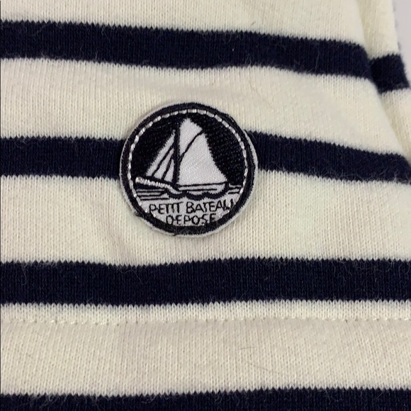 Petit Bateau quilted Breton style hoodie vest - Picture 4 of 5